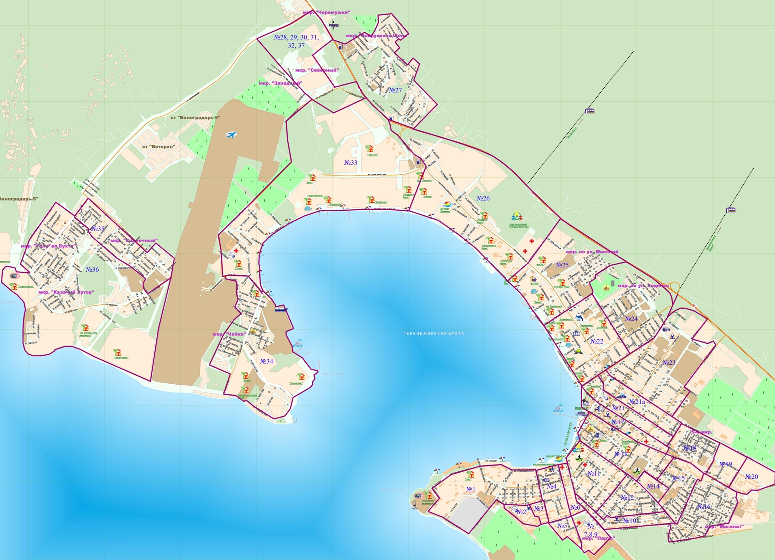 Карта Геленджика.