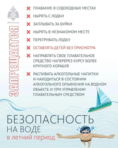 Безопасность на воде в летний период