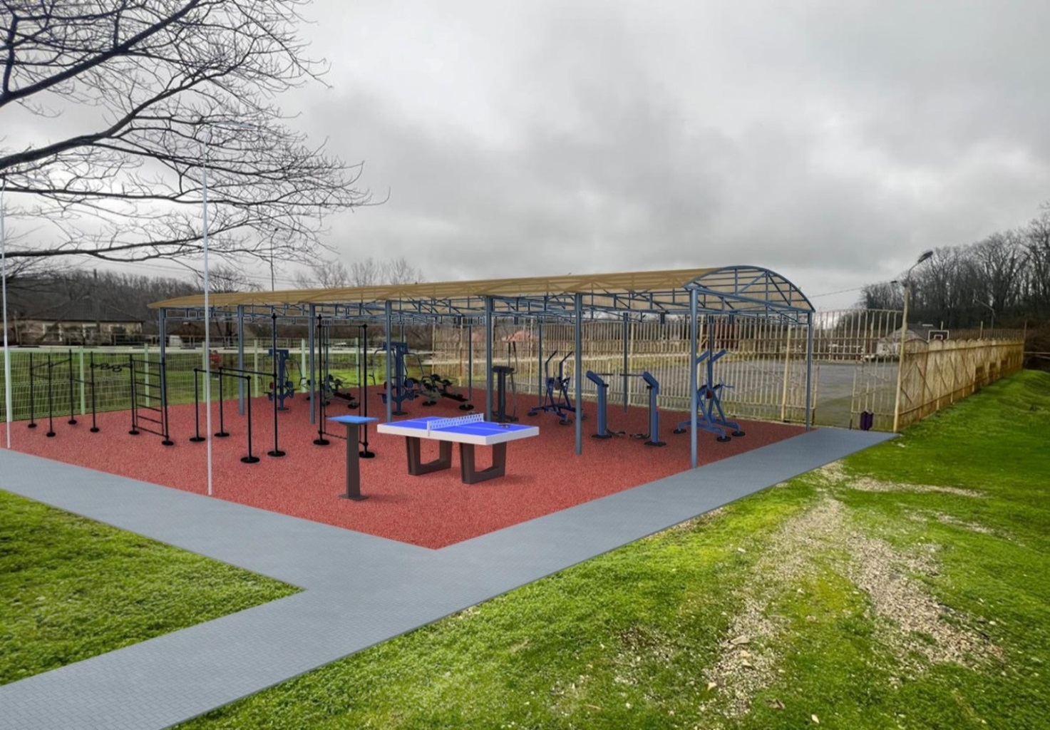 «Благоустройство территории  с возведением спортивной площадки в селе Текос  вблизи сельского клуба»