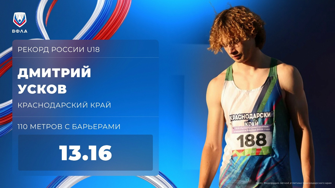 Геленджикский легкоатлет Дмитрий Усков обновил рекорд России  