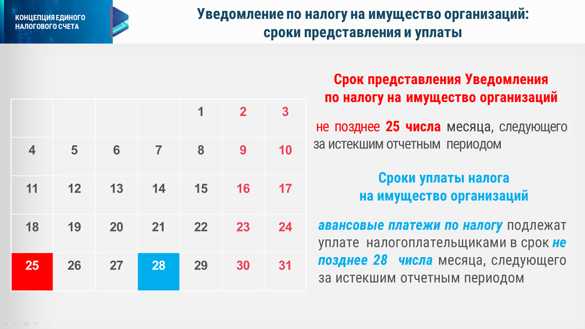 Об обязанности представления в налоговые органы Уведомлений о суммах имущественных налогов организаций и авансовых платежей в 2023 году 